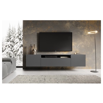 Závěsný TV stolek NONIE grafitová 1