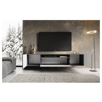 Závěsný TV stolek NONIE grafitová 2