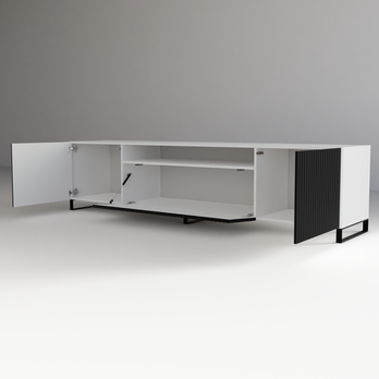 TV stolek NONIE bílá/černá 2