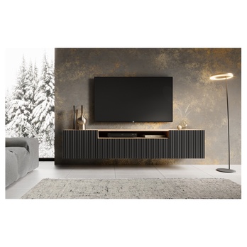 Závěsný TV stolek NONIE dub artisan/černá 1