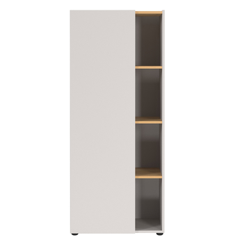Regál NORDA kašmírová/dub, výška 145 cm 2