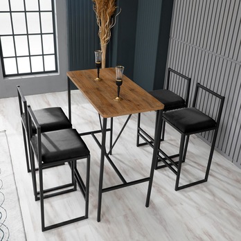 Barový set NORDIC 2 černá/černá, ořech/černá 1