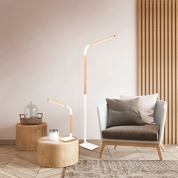 Stolní lampa NORRIS bílá/přírodní 5