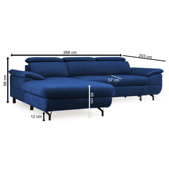 Sedací souprava NORTON levá, modrá 5