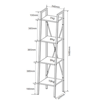 Regál NORVAK dub sonoma/bílá, šířka 34 cm 3