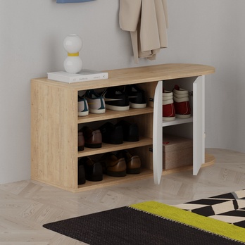 Botníková lavice NOVA dub/bílá 3