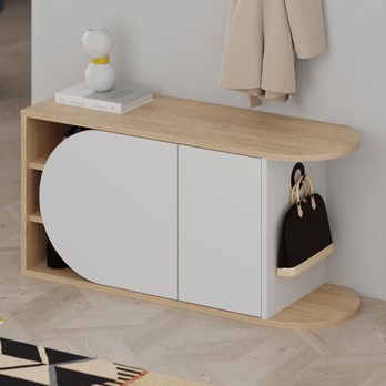 Botníková lavice NOVA dub/bílá 4