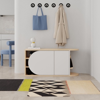 Botníková lavice NOVA dub/bílá 1