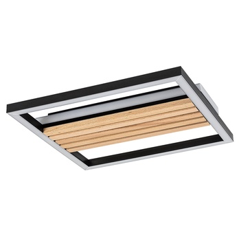 Stropní svítidlo NOXELLE 3 dub/černá, šířka 32 cm 2