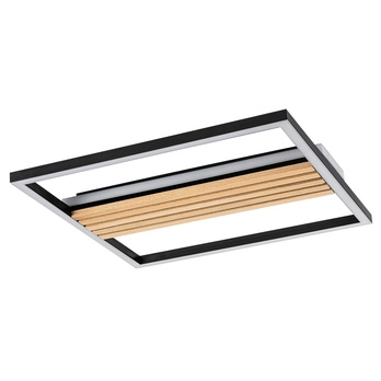 Stropní svítidlo NOXELLE 3 dub/černá, šířka 42 cm 2
