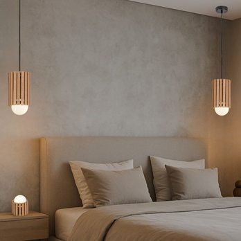 Stolní lampa NOXELLE dub/bílá 1