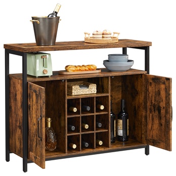 Regál na víno NURMES 94 hnědá/černá 2