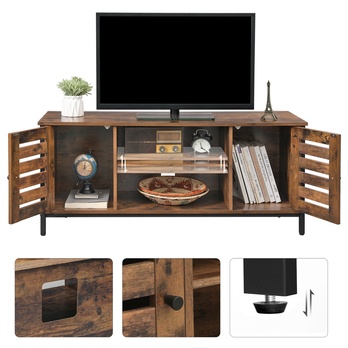 TV komoda NURMES hnědá/černá 2