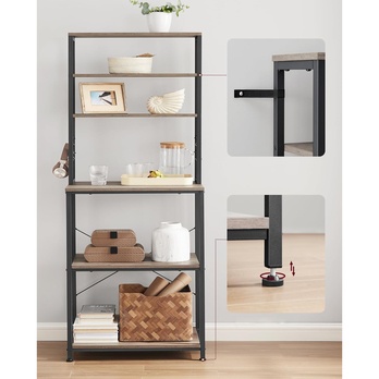 Regál NYKO 6 šedohnědá/černá 1