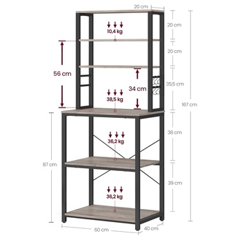 Regál NYKO 6 šedohnědá/černá 5