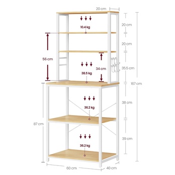 Regál NYKO 8 dub/bílá 5