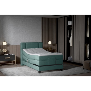 Polohovací postel boxspring NYSA 2 zelenomodrá, 120x200 cm 1
