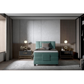 Polohovací postel boxspring NYSA 2 zelenomodrá, 120x200 cm 2