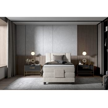 Polohovací postel boxspring NYSA 2 šedobéžová, 120x200 cm 2