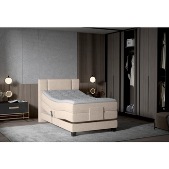 Polohovací postel boxspring NYSA 2 světle béžová, 100x200 cm 1