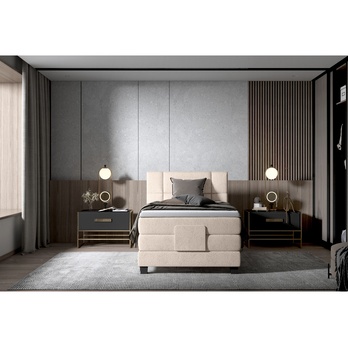 Polohovací postel boxspring NYSA 2 světle béžová, 100x200 cm 2