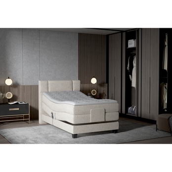 Polohovací postel boxspring NYSA 2 šedobéžová, 100x200 cm 1