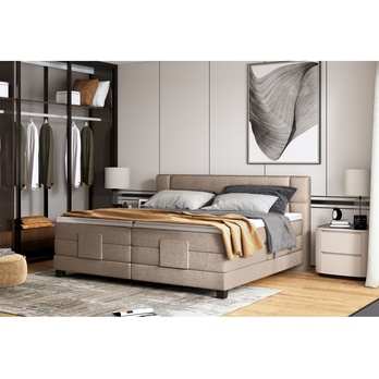 Polohovací postel boxspring NYSA taupe, 140x200 cm 1