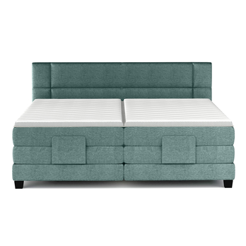 Polohovací postel boxspring NYSA zelenomodrá, 140x200 cm 3