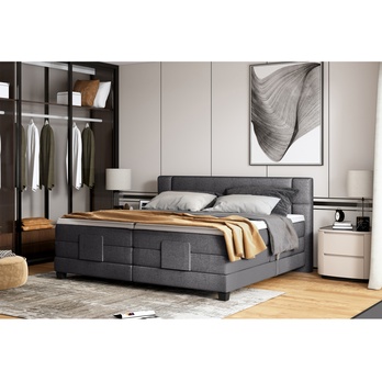 Polohovací postel boxspring NYSA antracitová, 140x200 cm 1
