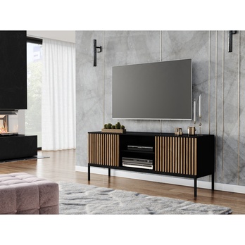 TV komoda ODETTE dub artisan/černá 1