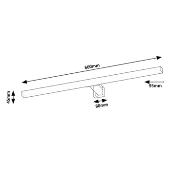 Koupelnové nástěnné LED svítidlo OLIRO chrom, šířka 60 cm 12