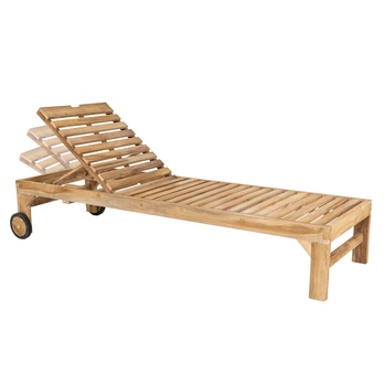 Zahradní lehátko ONDURRO 2 teak/béžová 2