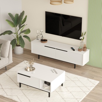 TV stolek + konferenční stolek ONOL 1 bílá 1