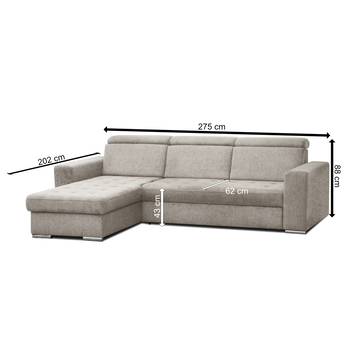 Sedací souprava OPAL MINI levá, krémová 7