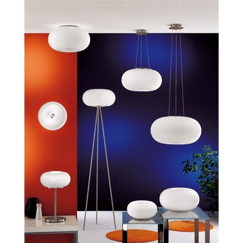 Závěsné svítidlo OPTICA opálové sklo/matný nikl, průměr 28 cm 3