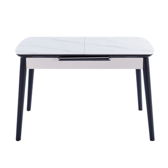 Jídelní stůl OPULLU bílý mramor/černá, šířka 120 cm 3