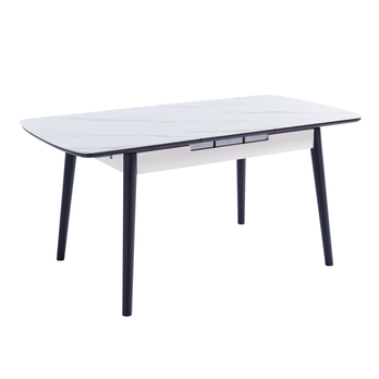 Jídelní stůl OPULLU bílý mramor/černá, šířka 120 cm 4
