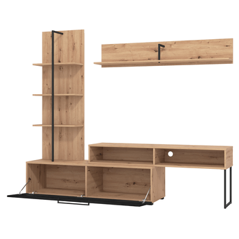 Obývací stěna  ORALIA dub artisan/černá 2