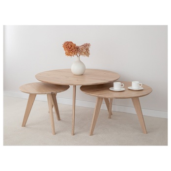 Konferenční stolek ORB bělený dub, 90 cm 1