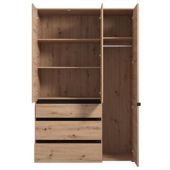 Šatní skříň ORK IV dub artisan/černá 2