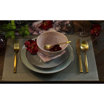 Sada příborů ORO 16 ks, nerez, zlatá, matná 6