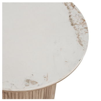 Přístavný stolek OTHINS bílá/hnědá 3