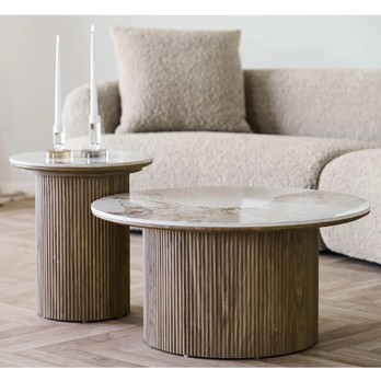 Přístavný stolek OTHINS bílá/hnědá 5