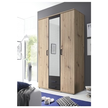 Šatní skříň OTMAR dub artisan/antracit 1