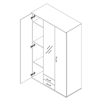 Šatní skříň OTMAR bílá 2