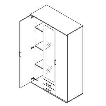 Šatní skříň OTMAR dub artisan/antracit 2