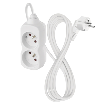Prodlužovací kabel P0212 bílá, 2 zásuvky, délka 2 m 3