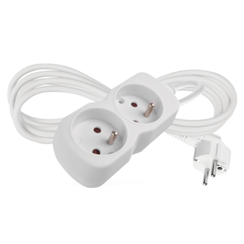 Prodlužovací kabel P0212 bílá, 2 zásuvky, délka 2 m 4