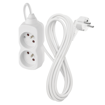 Prodlužovací kabel P0213 bílá, 2 zásuvky, délka 3 m 3