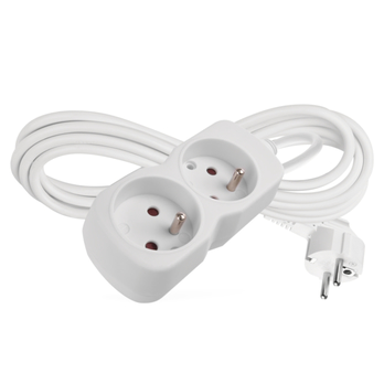Prodlužovací kabel P0213 bílá, 2 zásuvky, délka 3 m 4